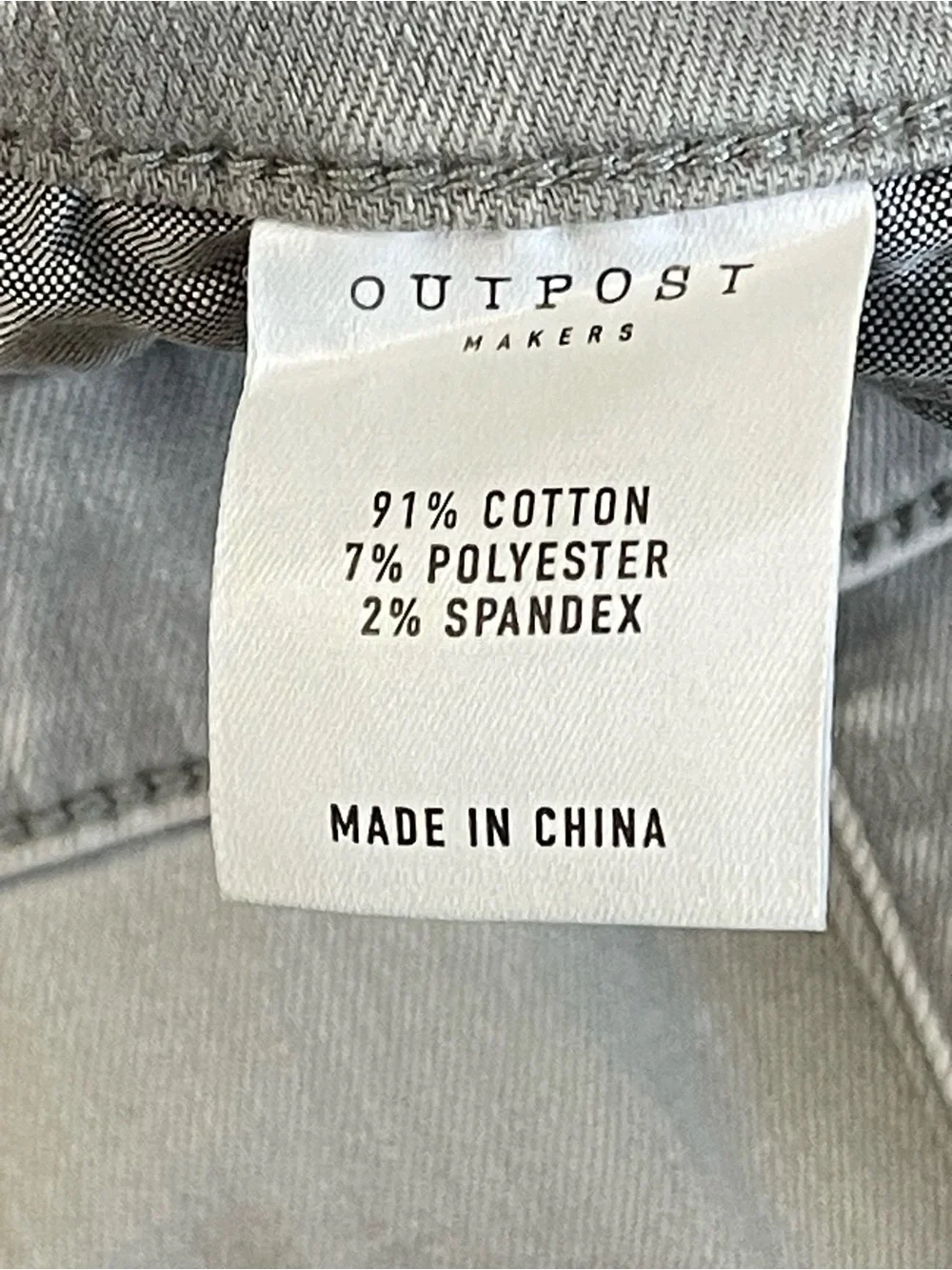 Outpost Makers Original Straight Stretch Jeans Mens 30x32 Light Gray